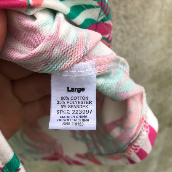 Poof | palm leaf tropical tie front tank top - Picture 5 of 5